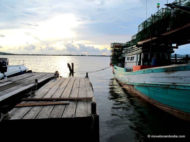 Boat docked at the Koh Kong riverside