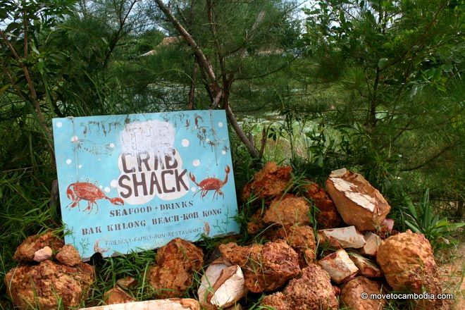 The hand-painted sign outside of the Crab Shack in Koh Kong