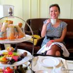 Cambodia expat Shirley Fong enjoys afternoon tea at the Phnom Penh Sofitel.