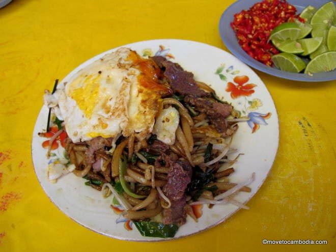 Cambodia street food fried noodles