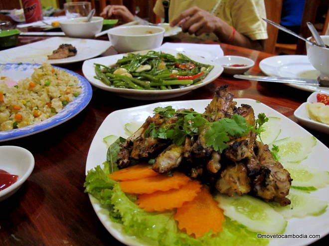 Plates of food at Sovanna BBQ Phnom Penh