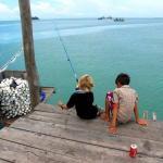 A couple of kids fishing off the Koh Rong pier.