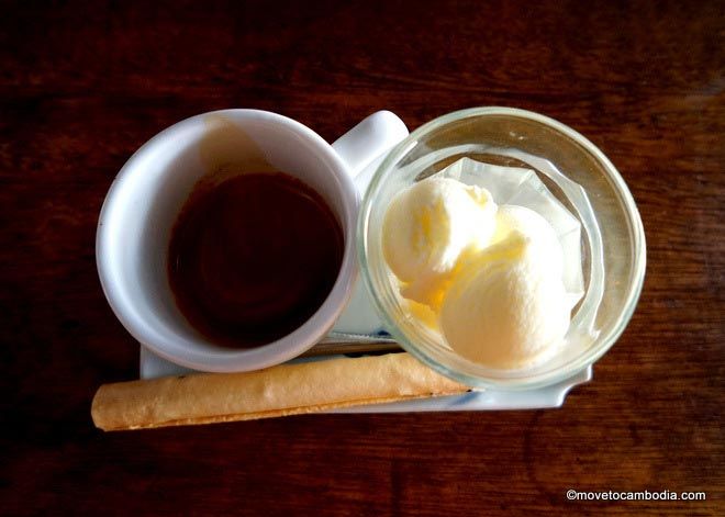 Cambodian coffee affagato ice cream