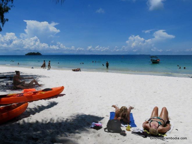 sunbathing on Koh Rong