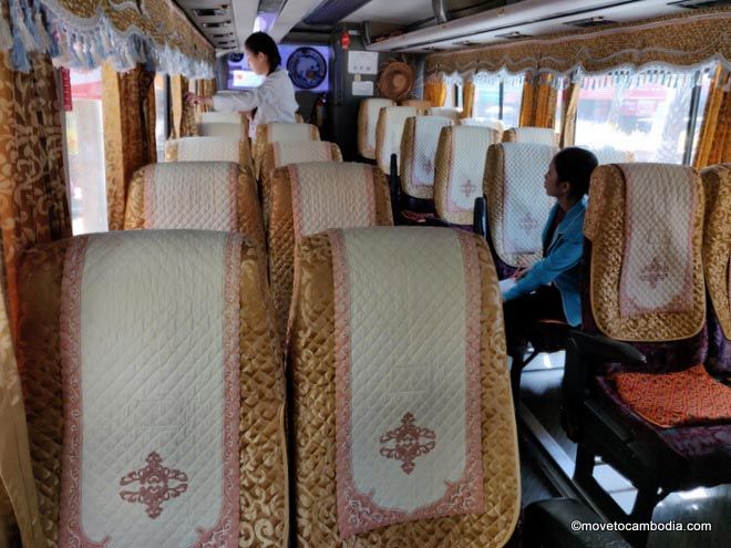 Mekong Express bus inside