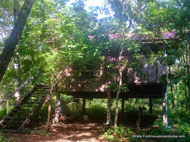 Wooden stilt house Cambodia