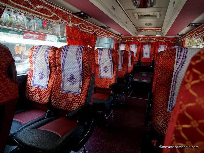 Inside of a Mekong Express bus